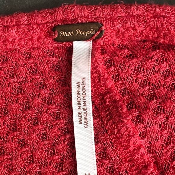 Free People coral colored, long sleeve pullover tee. - Picture 2 of 5